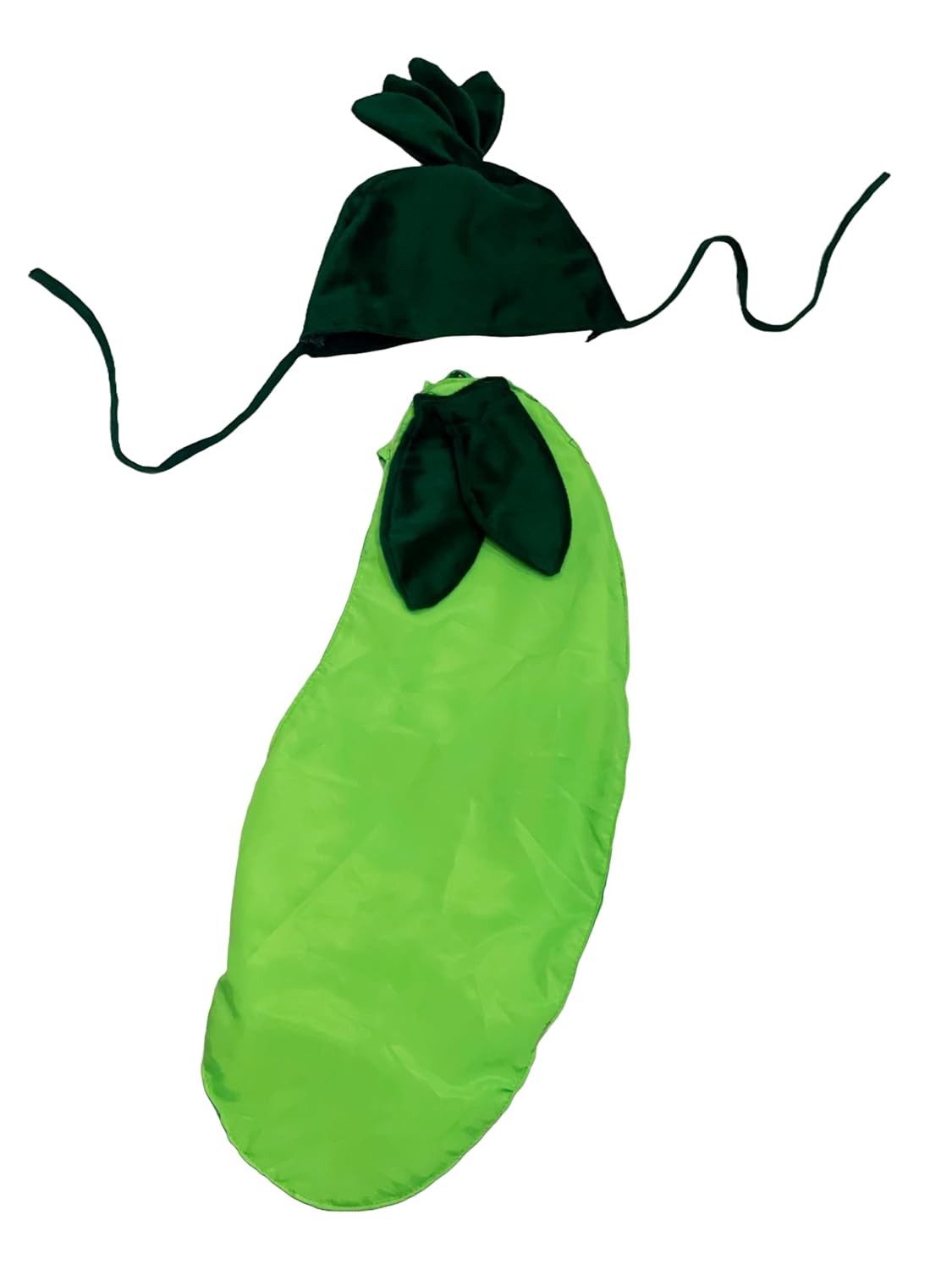 Bottle Gourd/Lauki/Cucumber Costume for Kids – Velvet Leaf Cap & Polycotton Body