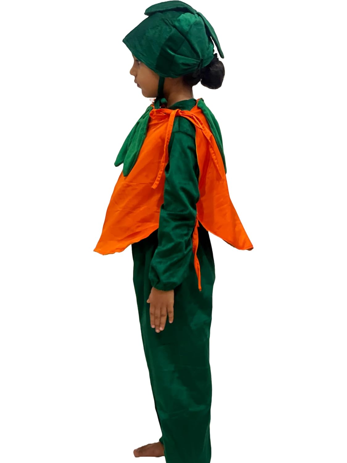 Kids Orange Fruit Costume | Orange body shape with green leafy cap
