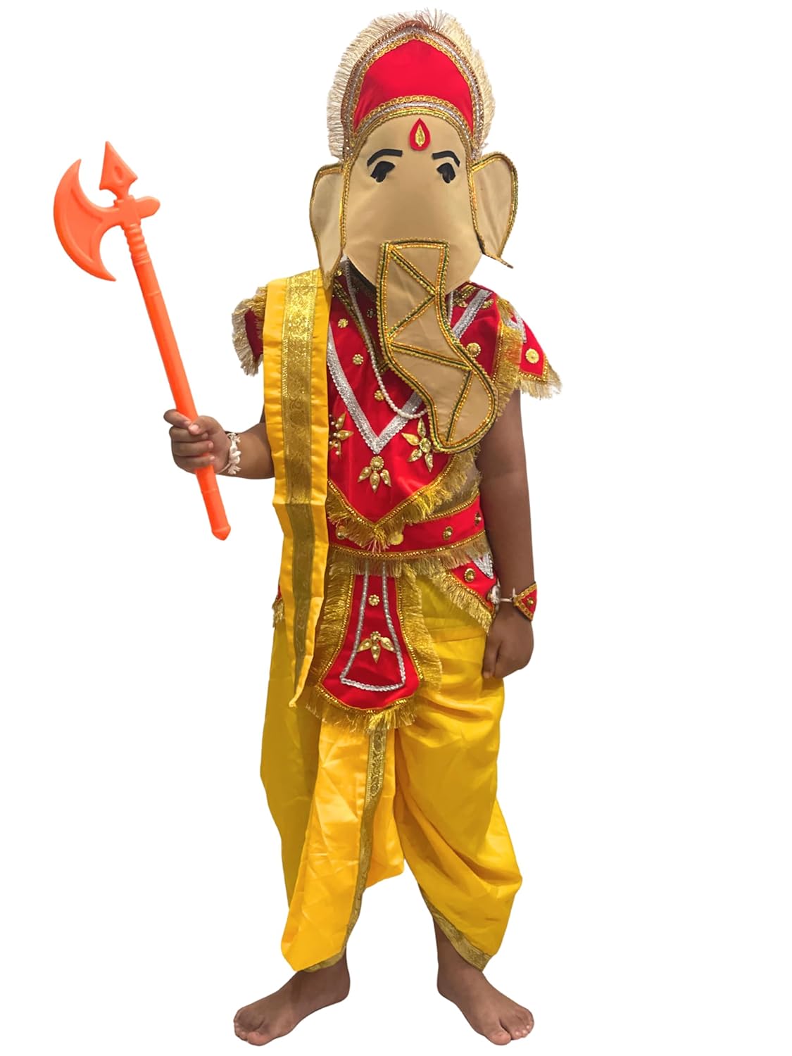 Lord Ganesha Costume for Kids | Bal Ganesh Fancy Dress for Boys & Girls | Ganpati Festival (With Kawach & Without Kawach Variants)
