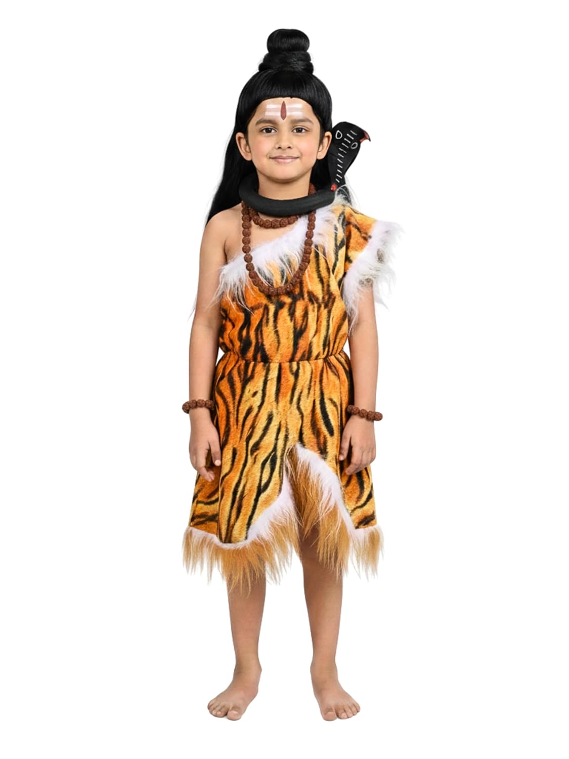 Shivji/Lord Shiva Costume for Kids | Mahadev Fancy Dress for Boys & Girls | Shiv Shankar Mythological Dress with Trishul, Damru, Jata wig & Rudraksha Mala