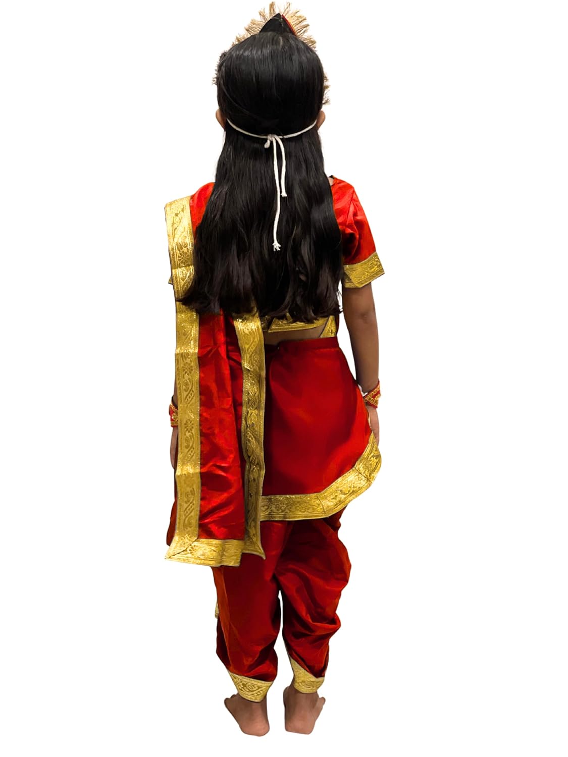 Maa Parvati Costume for Kids | Goddess Parvati Fancy Dress with Saree, Mukut & Trishul | Navratri, Durga Puja, School Function & Mythological Costume