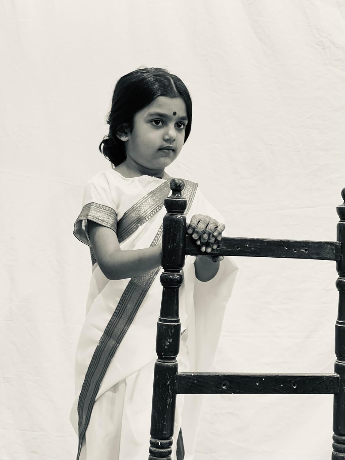 Sarojini Naidu Costume for Girls |White Saree with Border | Freedom Fighter  Outfit