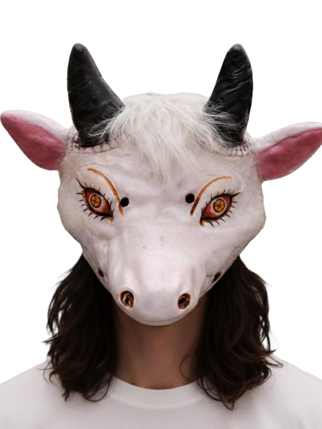 Nandi Maharaj/Cow Face Mask for Kids & Adults – Lord Shiva Vahan Fancy Dress Animal Mask, Janmashtami, Mahashivratri, School Function, Drama, Cosplay & Costume Party Prop (White)