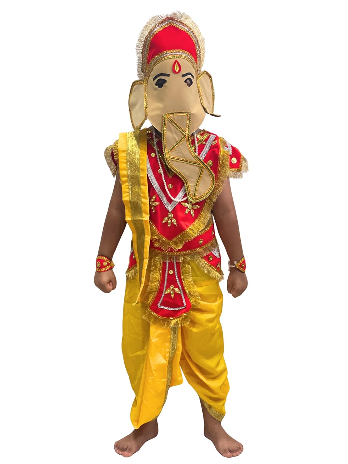 Lord Ganesha Costume for Kids | Bal Ganesh Fancy Dress for Boys & Girls | Ganpati Festival (With Kawach & Without Kawach Variants)