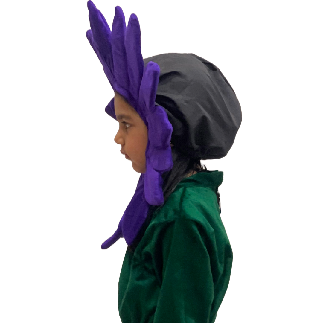 Kids Flower Costume Headpiece, Foam & Velvet Fancy Dress Mask, School Functions,Available in pink,red,yellow,blue & purple