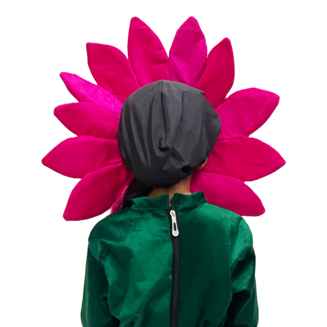 Kids Flower Costume Headpiece, Foam & Velvet Fancy Dress Mask, School Functions,Available in pink,red,yellow,blue & purple